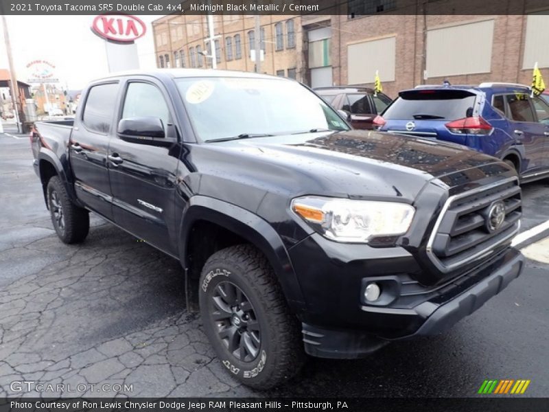 Midnight Black Metallic / Cement 2021 Toyota Tacoma SR5 Double Cab 4x4