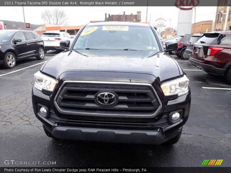 Midnight Black Metallic / Cement 2021 Toyota Tacoma SR5 Double Cab 4x4