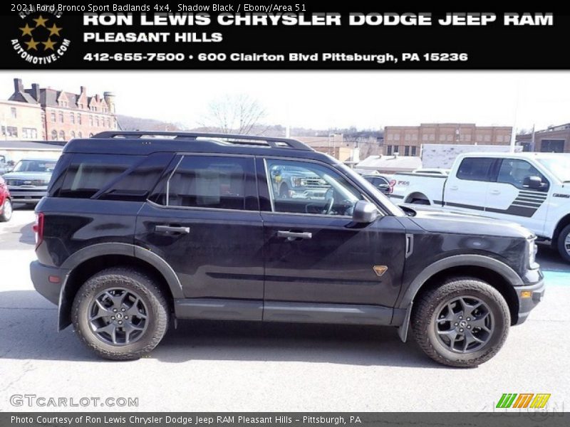 Shadow Black / Ebony/Area 51 2021 Ford Bronco Sport Badlands 4x4