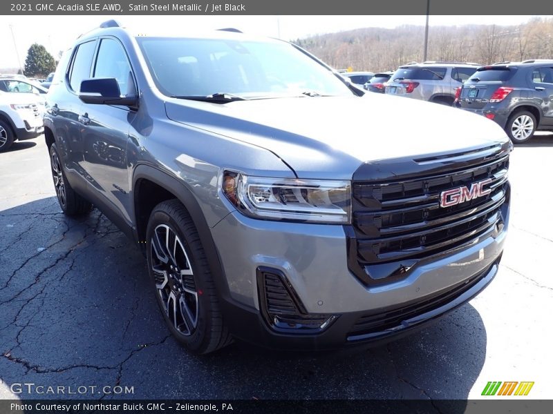 Satin Steel Metallic / Jet Black 2021 GMC Acadia SLE AWD