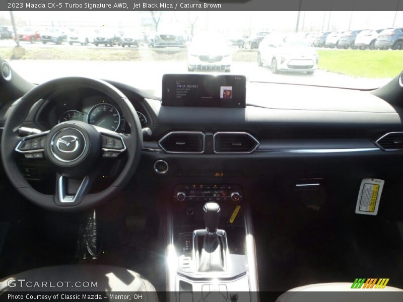 Jet Black Mica / Caturra Brown 2023 Mazda CX-5 Turbo Signature AWD