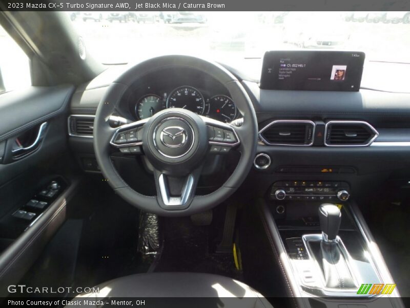 Jet Black Mica / Caturra Brown 2023 Mazda CX-5 Turbo Signature AWD