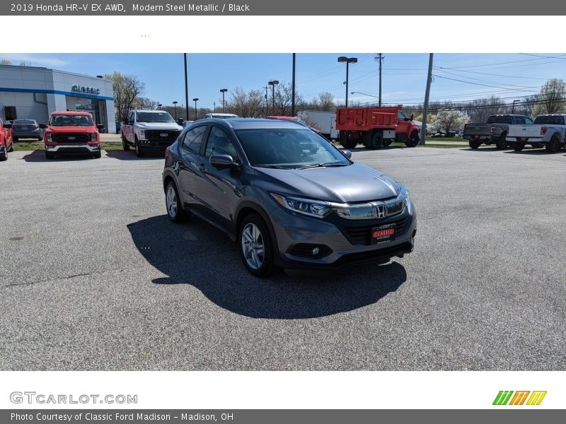 Modern Steel Metallic / Black 2019 Honda HR-V EX AWD