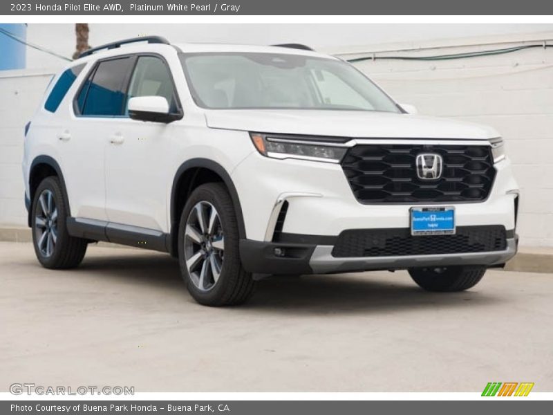 Platinum White Pearl / Gray 2023 Honda Pilot Elite AWD