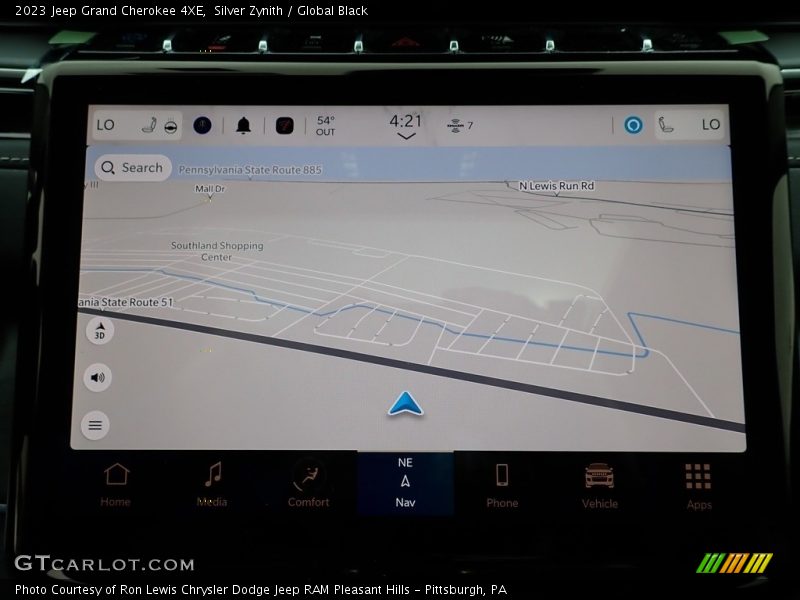 Navigation of 2023 Grand Cherokee 4XE