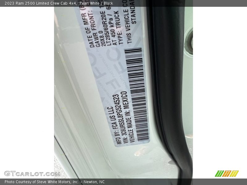 Pearl White / Black 2023 Ram 2500 Limited Crew Cab 4x4