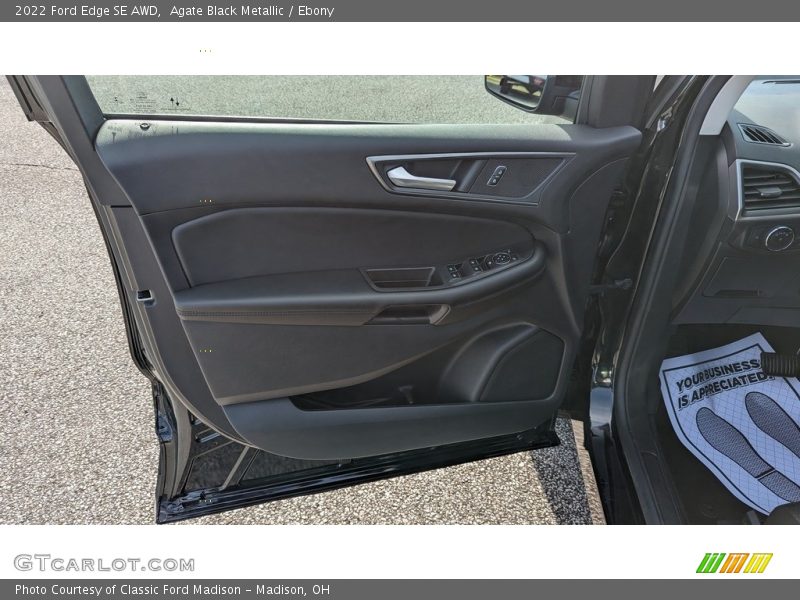 Agate Black Metallic / Ebony 2022 Ford Edge SE AWD