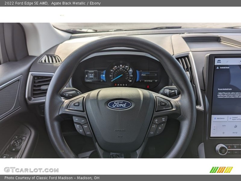 Agate Black Metallic / Ebony 2022 Ford Edge SE AWD