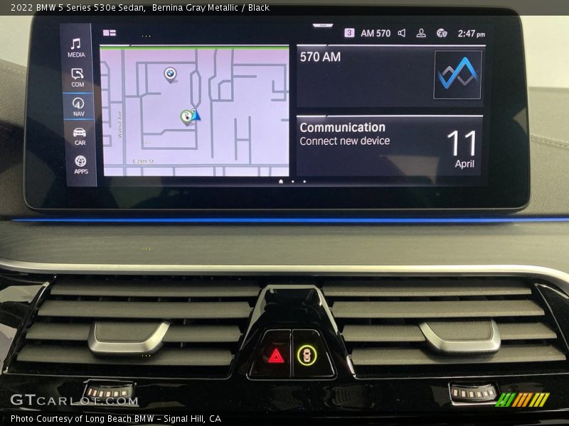 Bernina Gray Metallic / Black 2022 BMW 5 Series 530e Sedan