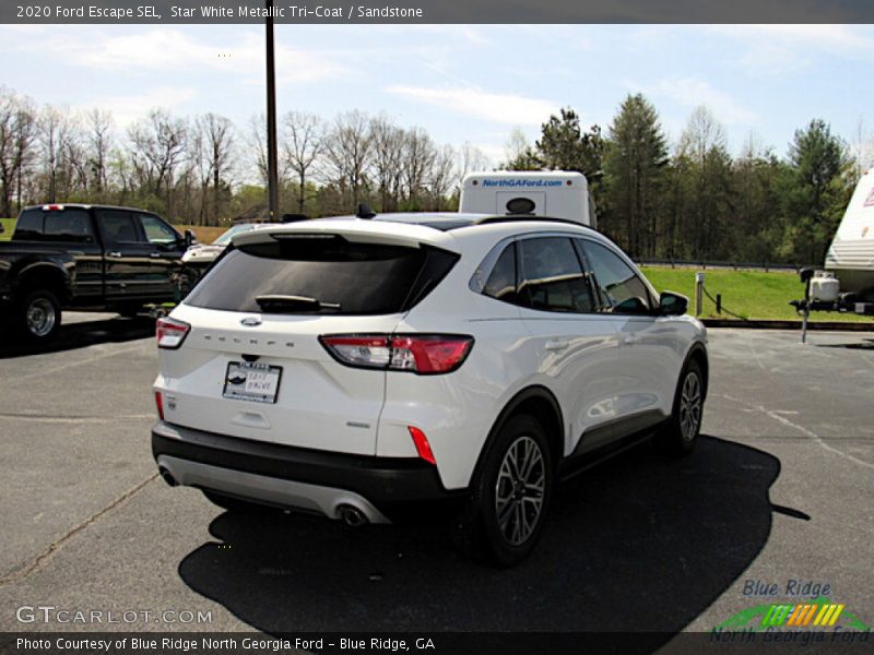 Star White Metallic Tri-Coat / Sandstone 2020 Ford Escape SEL