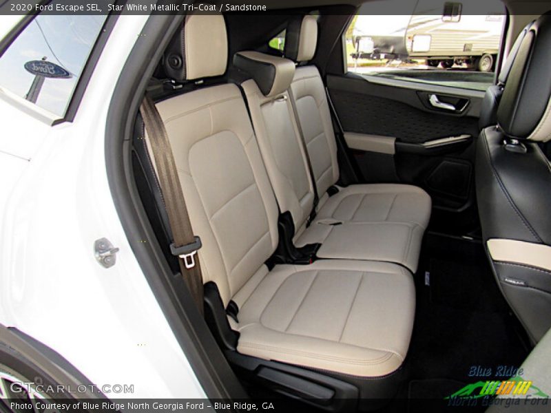Star White Metallic Tri-Coat / Sandstone 2020 Ford Escape SEL