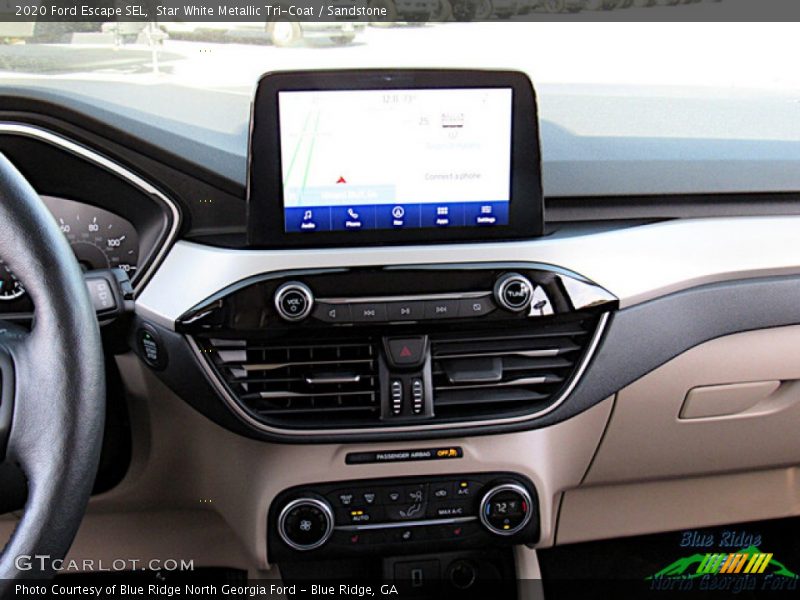 Star White Metallic Tri-Coat / Sandstone 2020 Ford Escape SEL