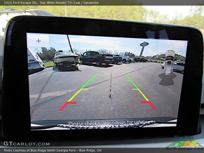 Star White Metallic Tri-Coat / Sandstone 2020 Ford Escape SEL