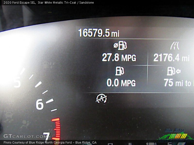 Star White Metallic Tri-Coat / Sandstone 2020 Ford Escape SEL