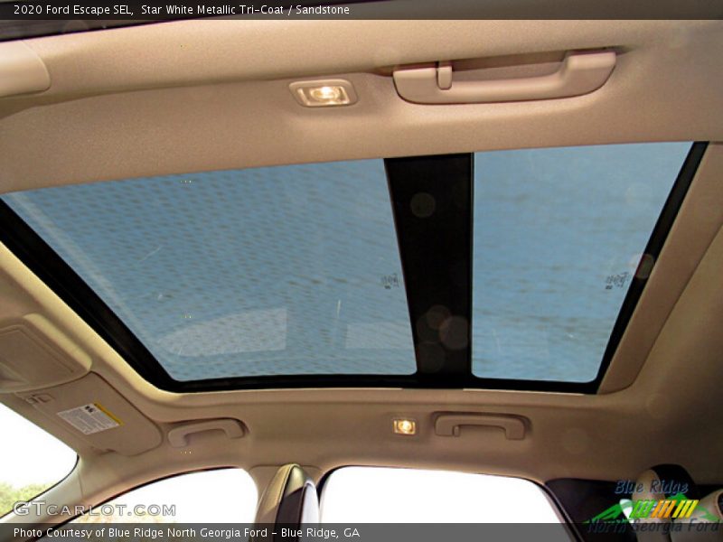 Star White Metallic Tri-Coat / Sandstone 2020 Ford Escape SEL