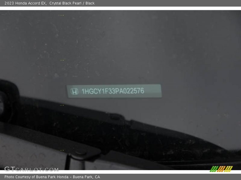 Crystal Black Pearl / Black 2023 Honda Accord EX