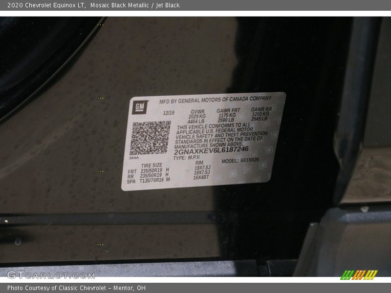 Mosaic Black Metallic / Jet Black 2020 Chevrolet Equinox LT