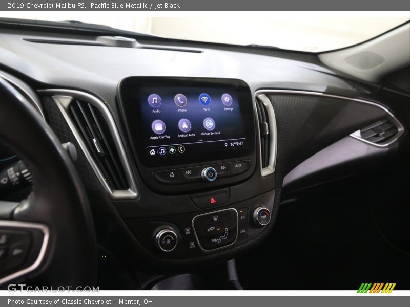 Pacific Blue Metallic / Jet Black 2019 Chevrolet Malibu RS