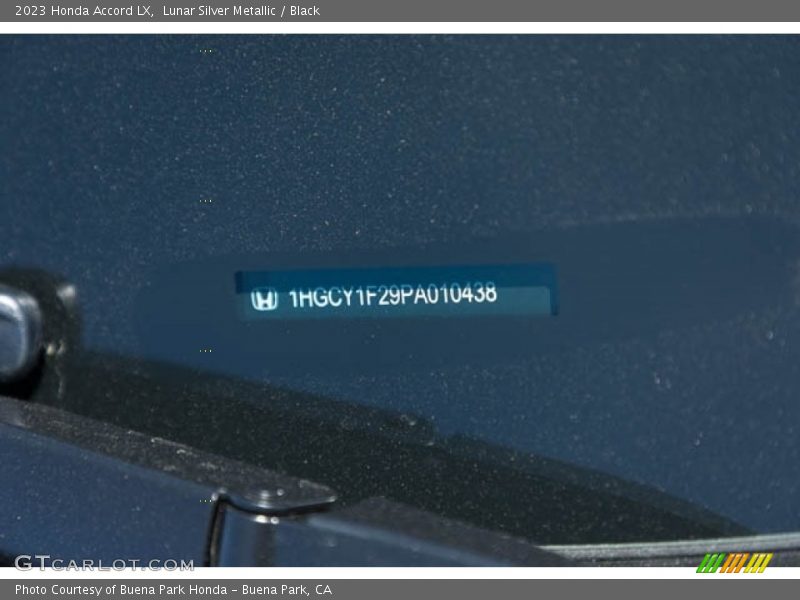 Lunar Silver Metallic / Black 2023 Honda Accord LX