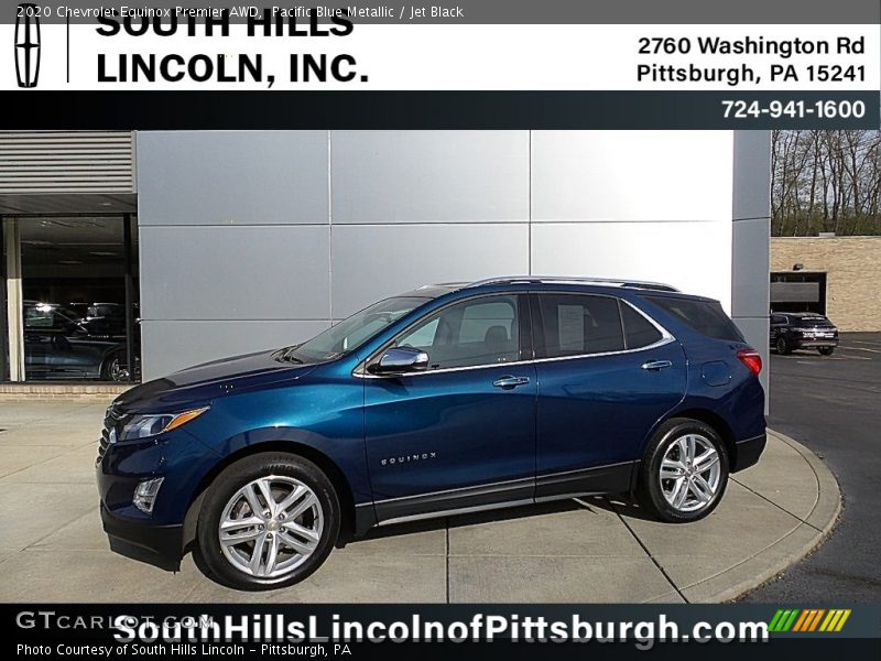 Pacific Blue Metallic / Jet Black 2020 Chevrolet Equinox Premier AWD