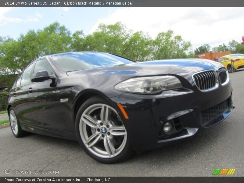 Carbon Black Metallic / Venetian Beige 2014 BMW 5 Series 535i Sedan