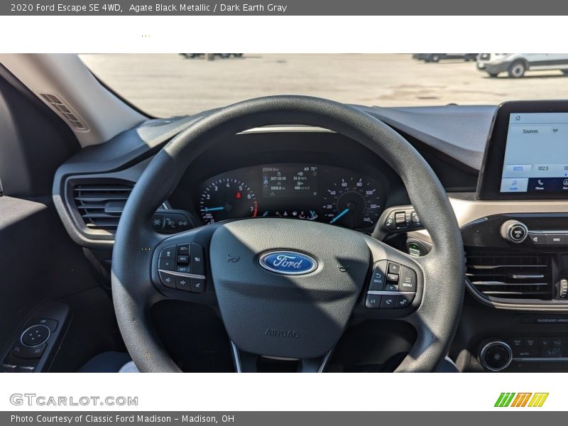 Agate Black Metallic / Dark Earth Gray 2020 Ford Escape SE 4WD
