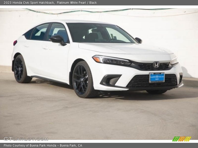 Platinum White Pearl / Black 2023 Honda Civic Sport Hatchback