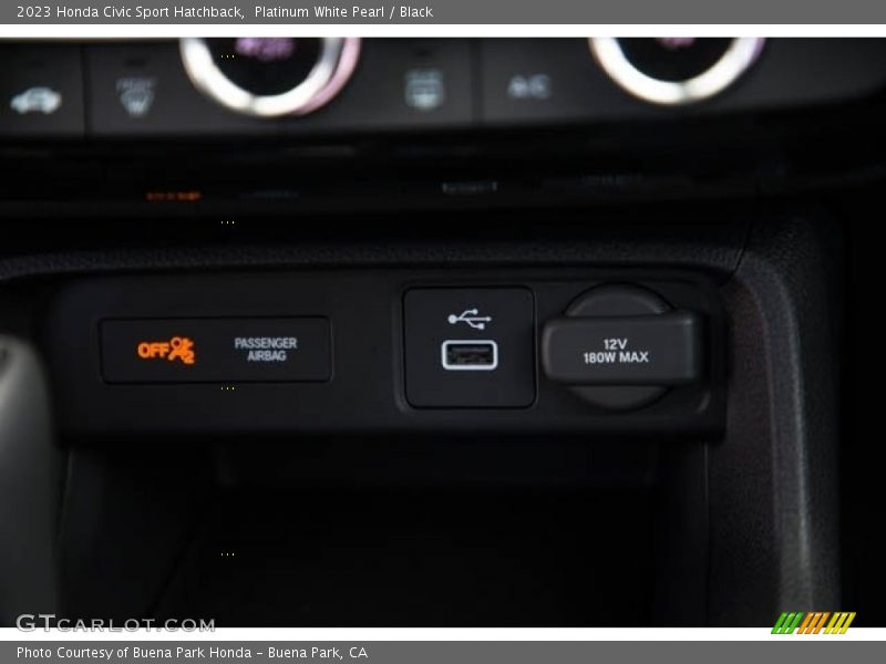 Platinum White Pearl / Black 2023 Honda Civic Sport Hatchback