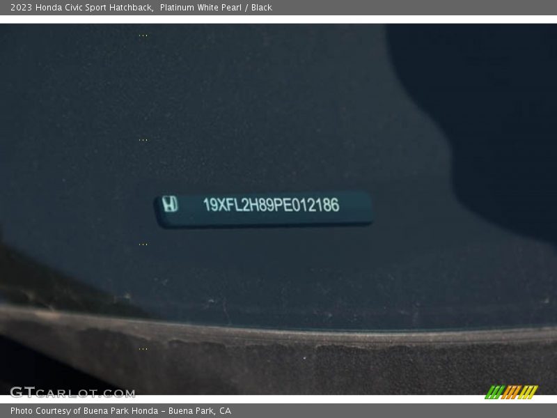 Platinum White Pearl / Black 2023 Honda Civic Sport Hatchback