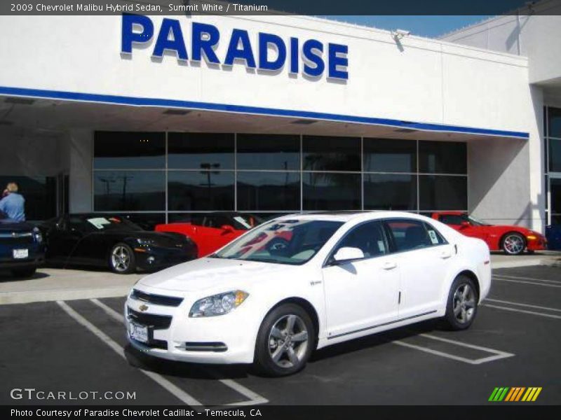 Summit White / Titanium 2009 Chevrolet Malibu Hybrid Sedan