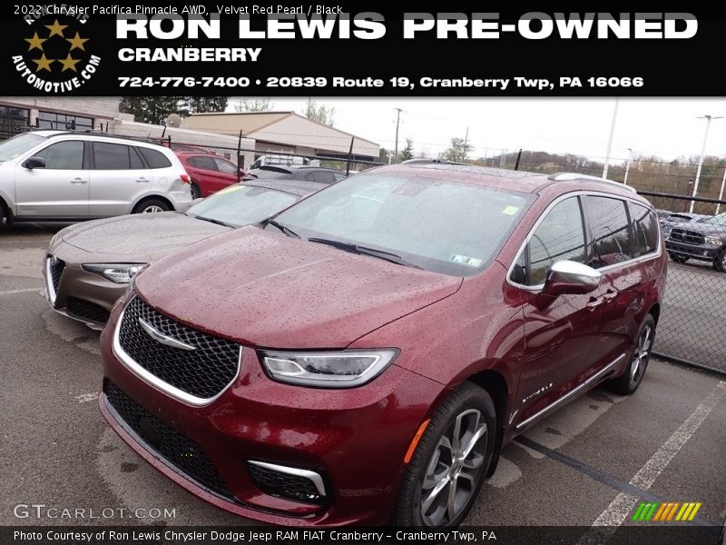 Velvet Red Pearl / Black 2022 Chrysler Pacifica Pinnacle AWD