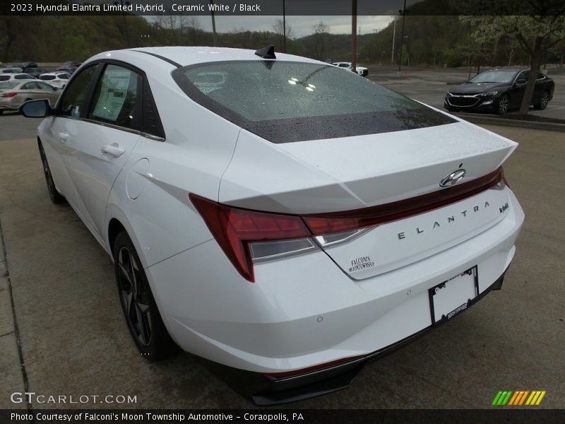 Ceramic White / Black 2023 Hyundai Elantra Limited Hybrid