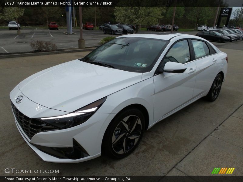 Ceramic White / Black 2023 Hyundai Elantra Limited Hybrid
