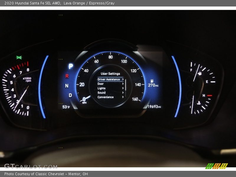 Lava Orange / Espresso/Gray 2020 Hyundai Santa Fe SEL AWD