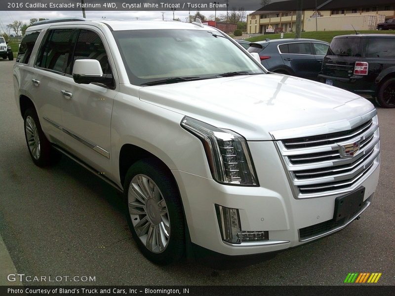 Crystal White Tricoat / Tuscan Brown 2016 Cadillac Escalade Platinum 4WD