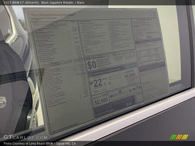 Black Sapphire Metallic / Black 2023 BMW X7 xDrive40i