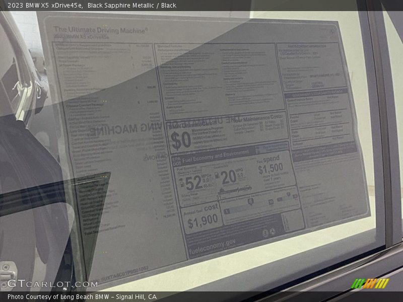 Black Sapphire Metallic / Black 2023 BMW X5 xDrive45e