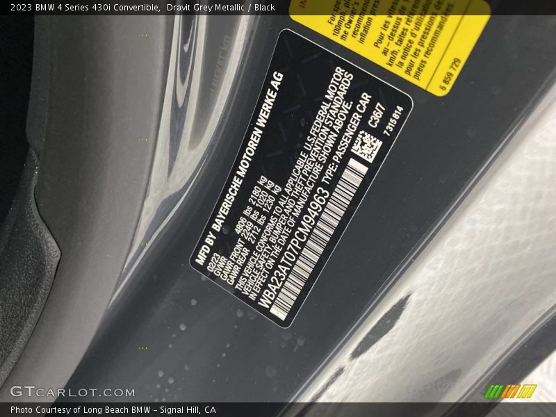2023 4 Series 430i Convertible Dravit Grey Metallic Color Code C36