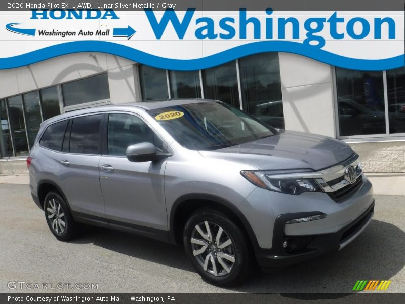 Lunar Silver Metallic / Gray 2020 Honda Pilot EX-L AWD