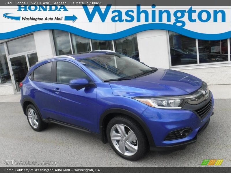 Aegean Blue Metallic / Black 2020 Honda HR-V EX AWD