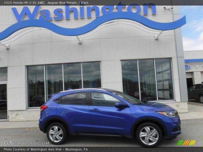 Aegean Blue Metallic / Black 2020 Honda HR-V EX AWD