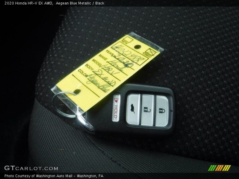 Aegean Blue Metallic / Black 2020 Honda HR-V EX AWD