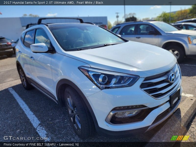 Pearl White / Black 2017 Hyundai Santa Fe Sport 2.0T Ulitimate AWD