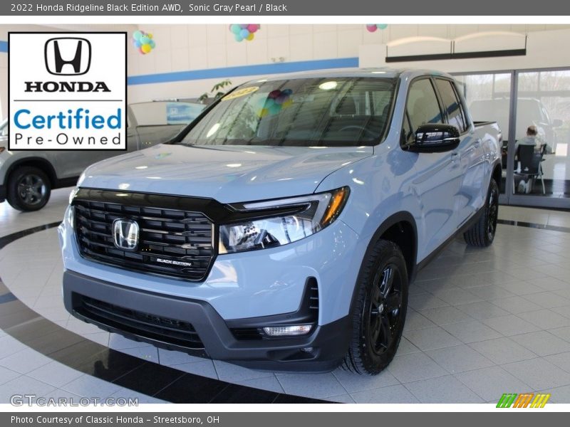 Sonic Gray Pearl / Black 2022 Honda Ridgeline Black Edition AWD