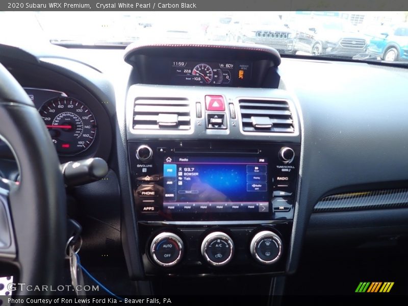 Controls of 2020 WRX Premium