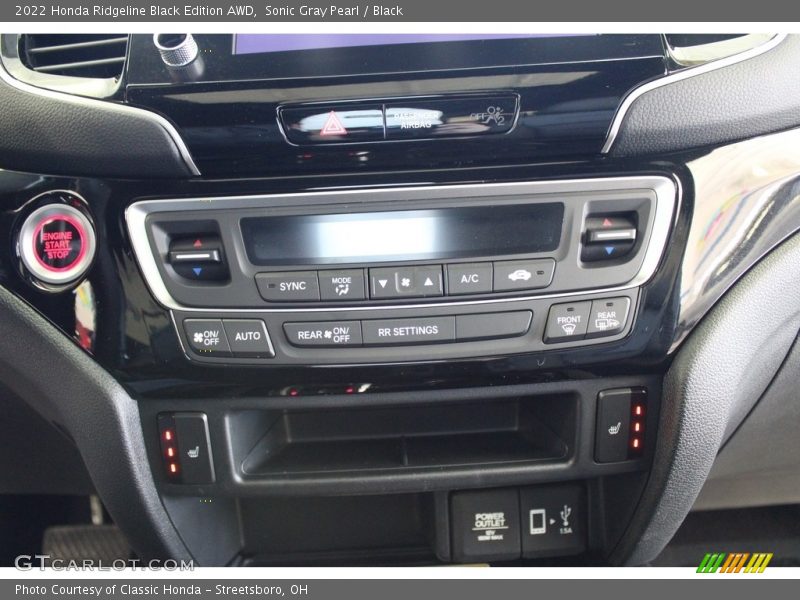 Controls of 2022 Ridgeline Black Edition AWD