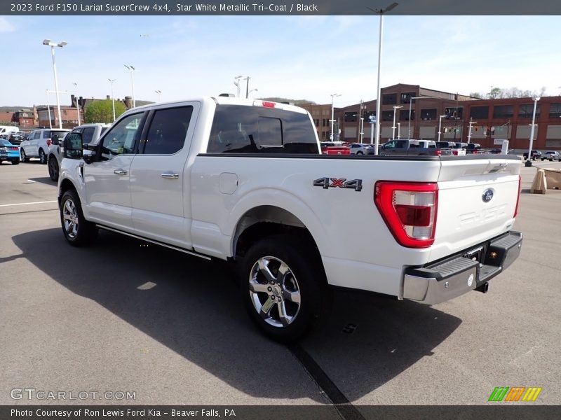 Star White Metallic Tri-Coat / Black 2023 Ford F150 Lariat SuperCrew 4x4