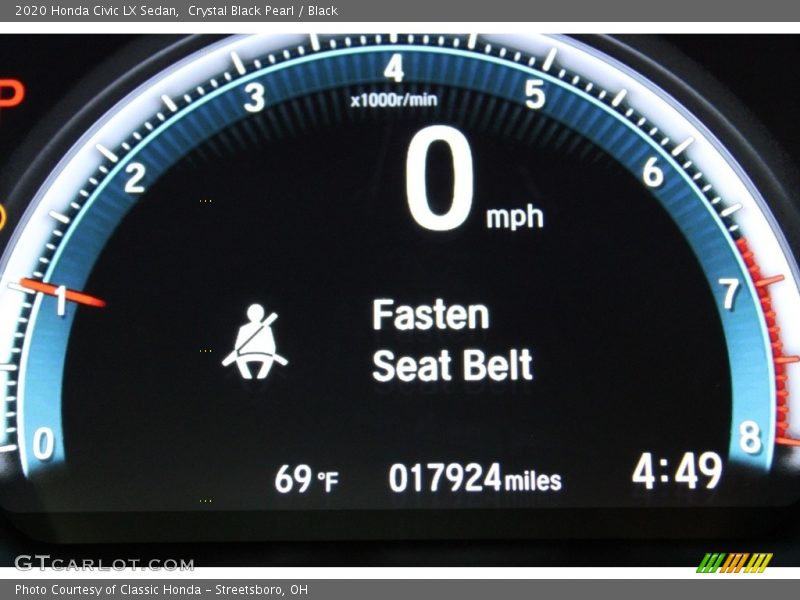 Crystal Black Pearl / Black 2020 Honda Civic LX Sedan