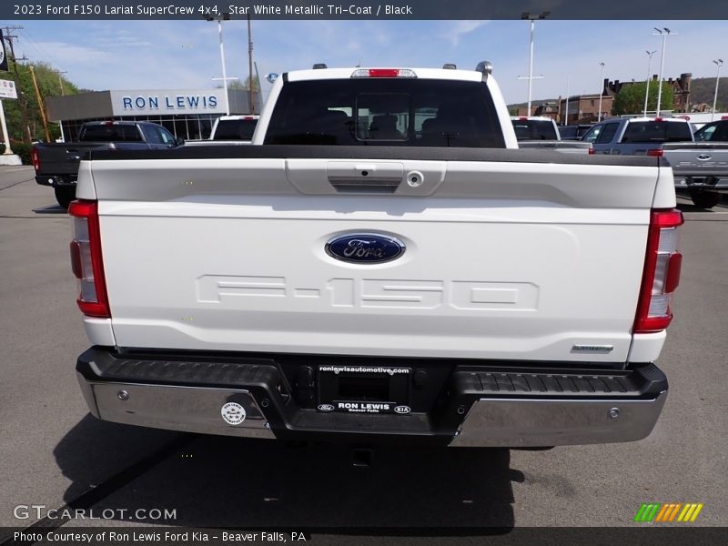Star White Metallic Tri-Coat / Black 2023 Ford F150 Lariat SuperCrew 4x4