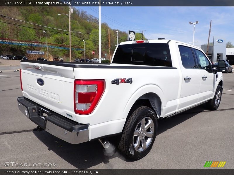 Star White Metallic Tri-Coat / Black 2023 Ford F150 Lariat SuperCrew 4x4